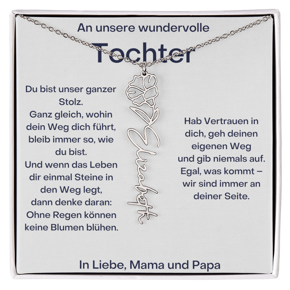 Personalisierte Namenskette Tochter Geschenk - Von Mama und Papa