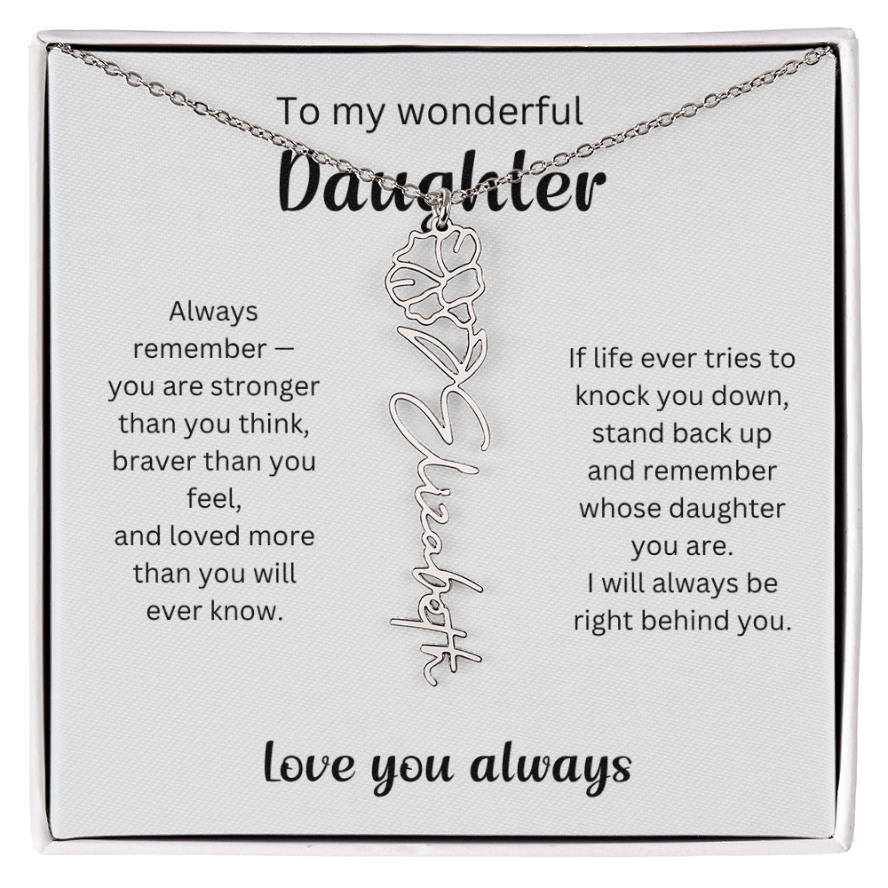 Emotional Gift for Daughter - Birth Flower Name Necklace 5
