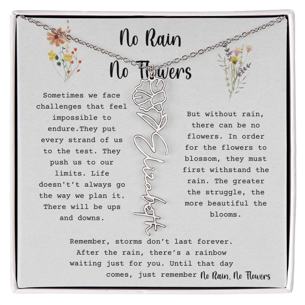 No Rain, No Flowers - Flower Name Necklace 3
