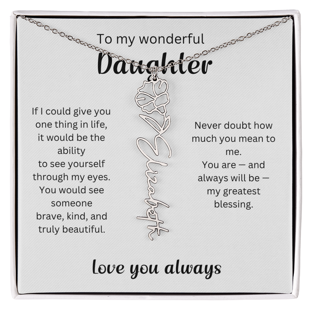 Emotional Gift for Daughter - Birth Flower Name Necklace 3