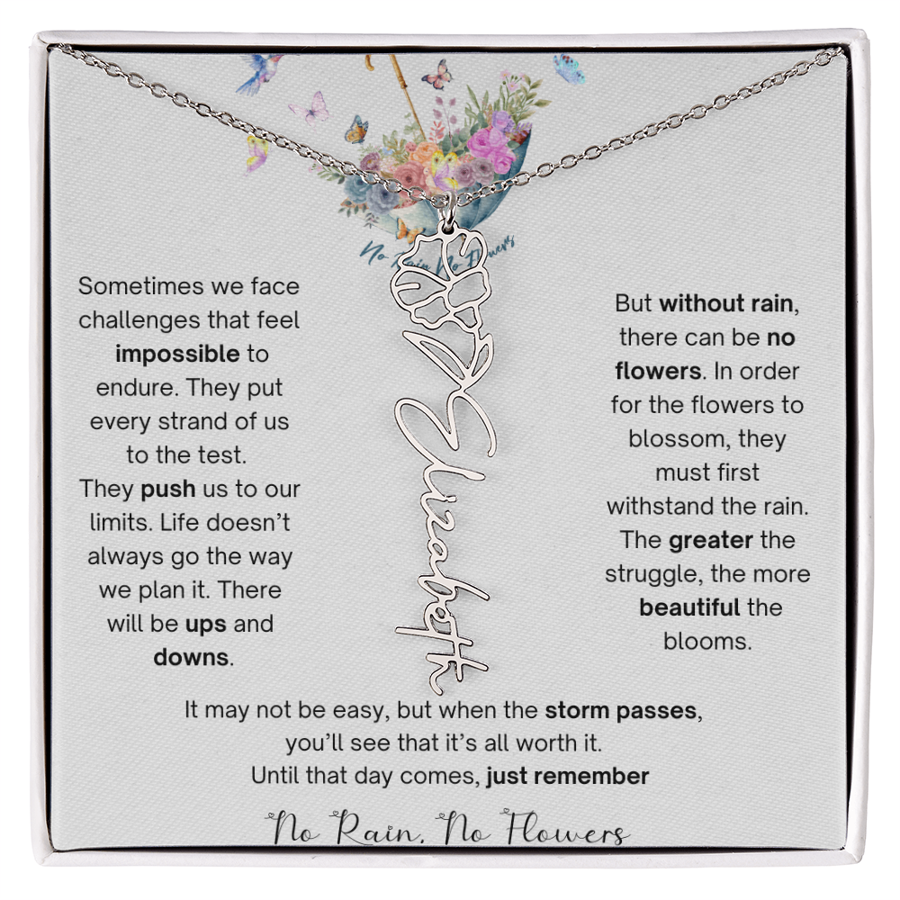 No Rain No Flowers 3 - Flower Name Necklace