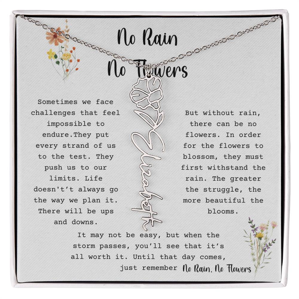 No Rain, No Flowers - Flower Name Necklace2