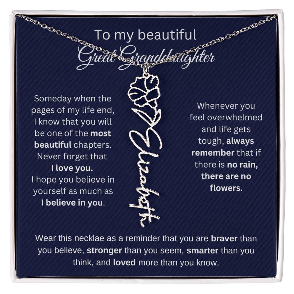 To My Beautiful Great Goddaughter Flower Necklace 2
