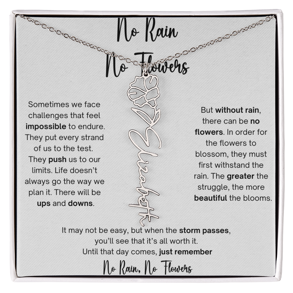No Rain No Flowers 1 - Flower Name Necklace