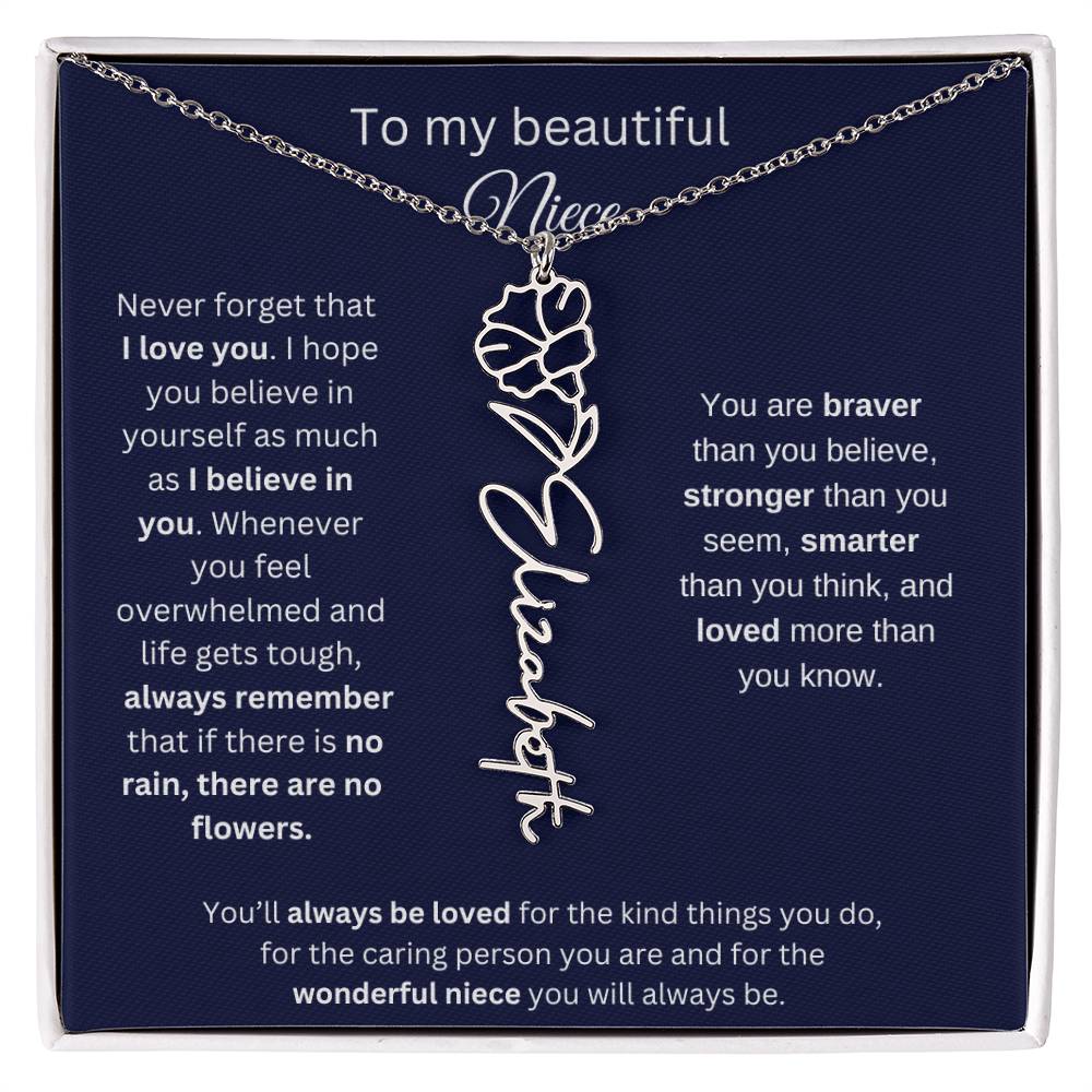 To My Beautiful Niece Flower Necklace 1