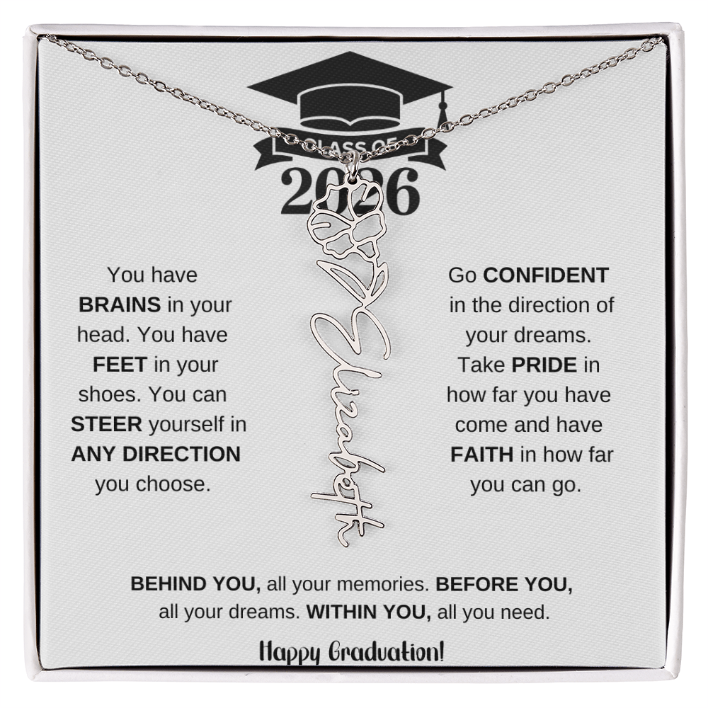 Personalized 2026 Graduation Gift Birth Month Flower Necklace
