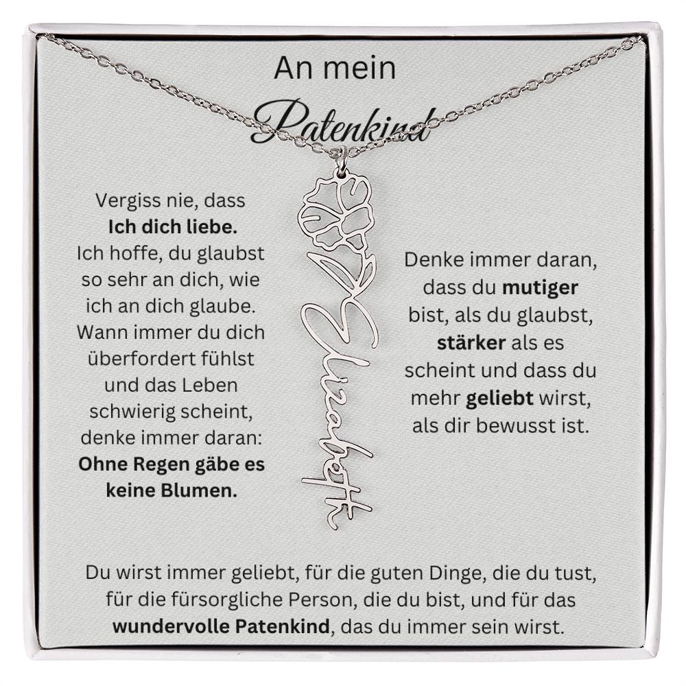 An Mein Patenkind Geburtsblumen Kette
