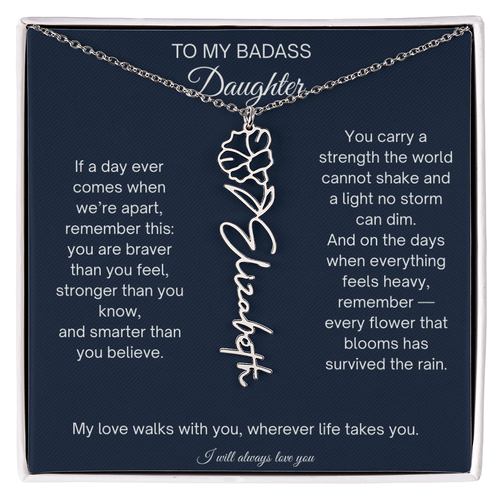To My Badass Daughter Encouragement Necklace for Daughter
