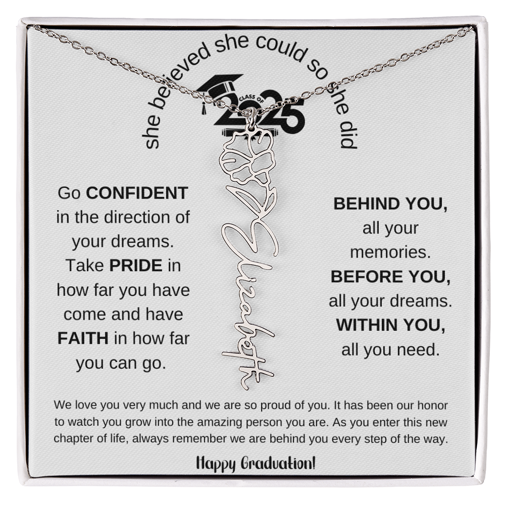 Happy Graduation - Flower Name Necklace