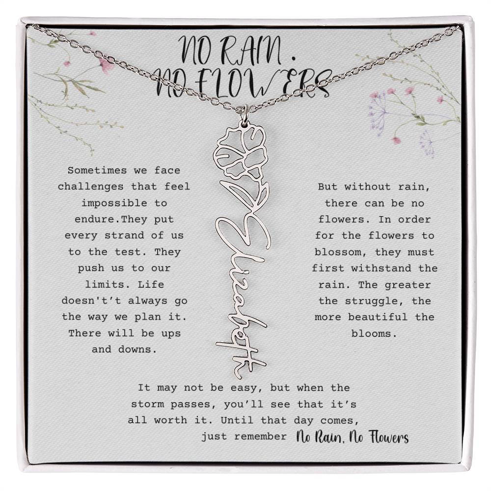 No Rain, No Flowers - Flower Name Necklace 1