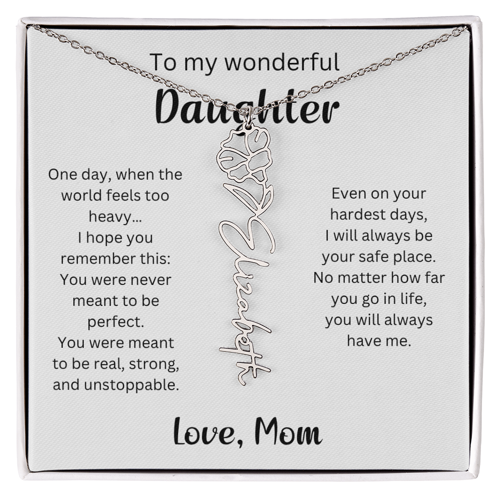 Emotional Gift for Daughter - Birth Flower Name Necklace