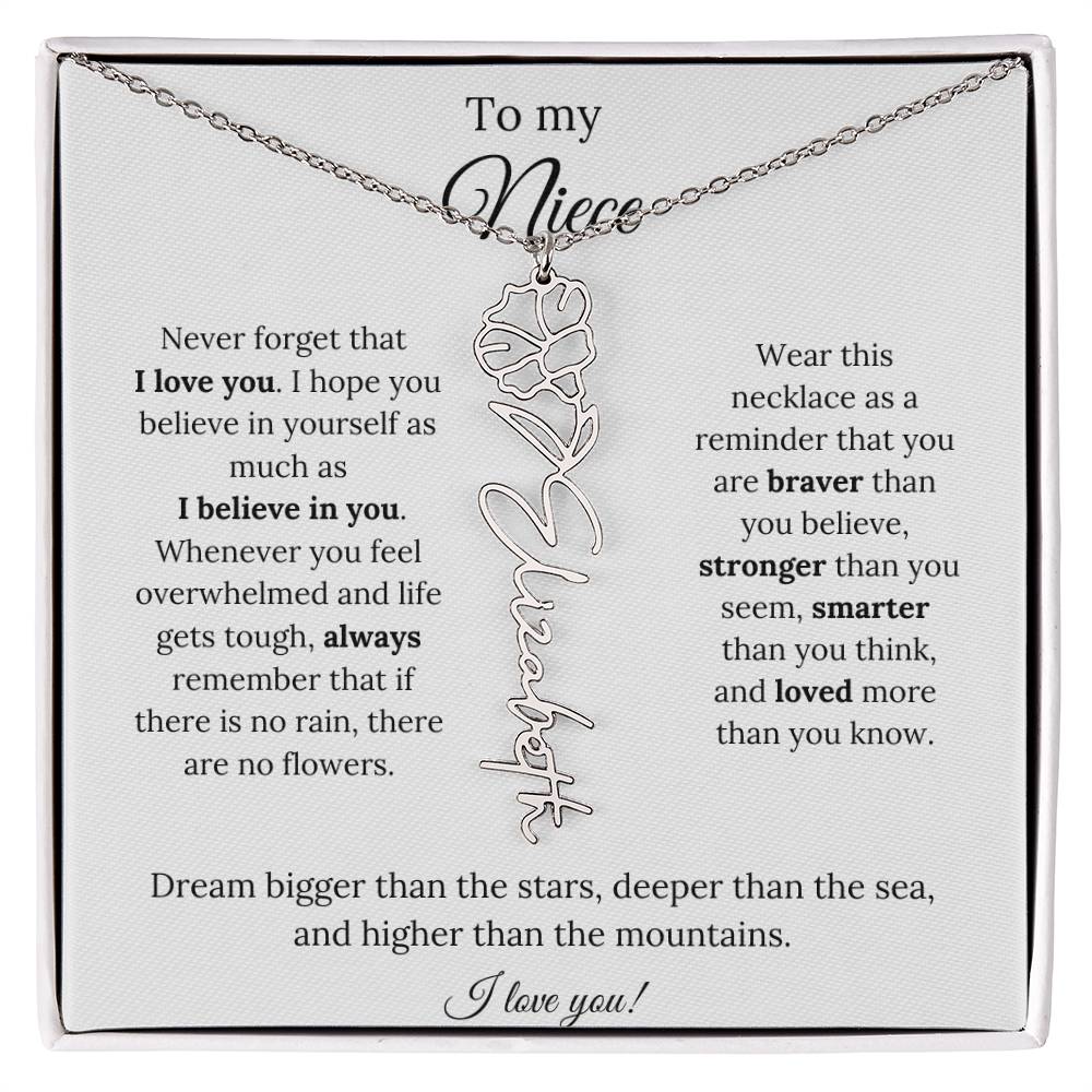 To My  Niece Birthmonth Flower Necklace 4
