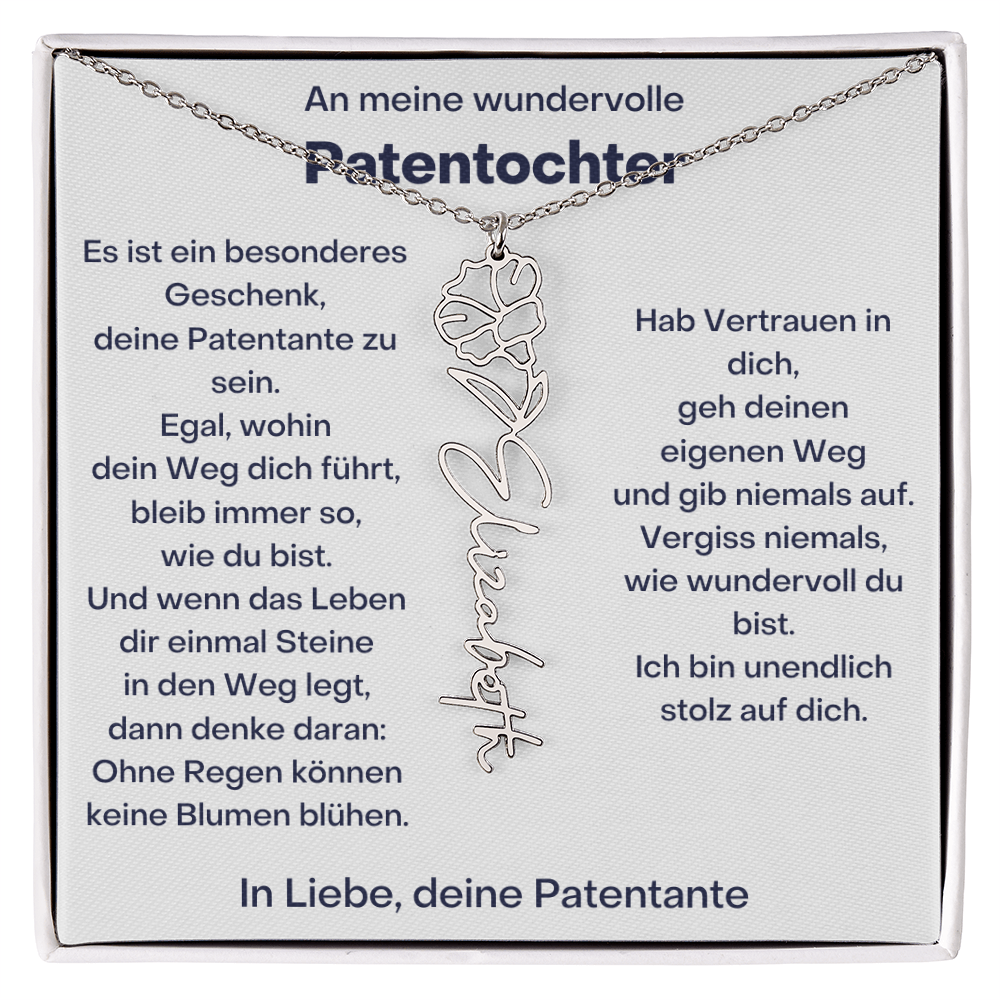 Personalisierte Geburtsblumen Kette Für Patentochter Geschenk von Patentante