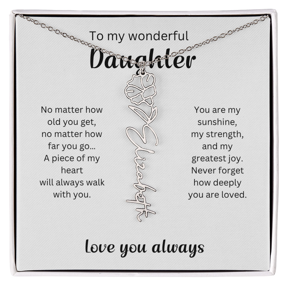 Emotional Gift for Daughter - Birth Flower Name Necklace 4