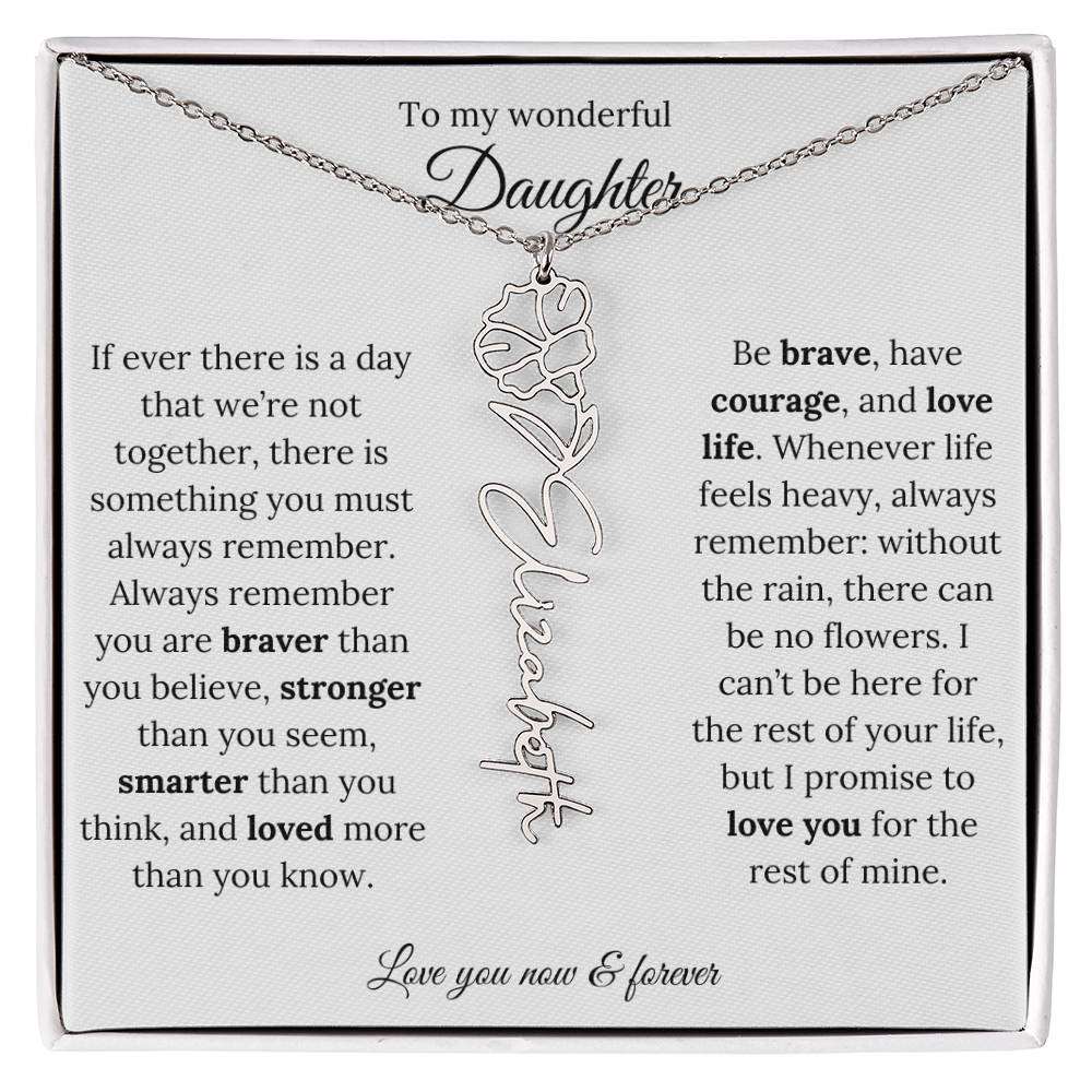 Custom Floral Jewelry Gift For Daughter