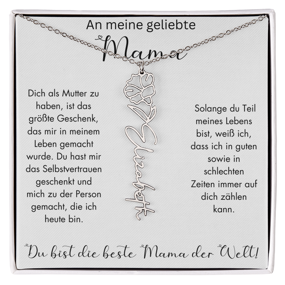 Geburtsblumen Namenskette für Mama