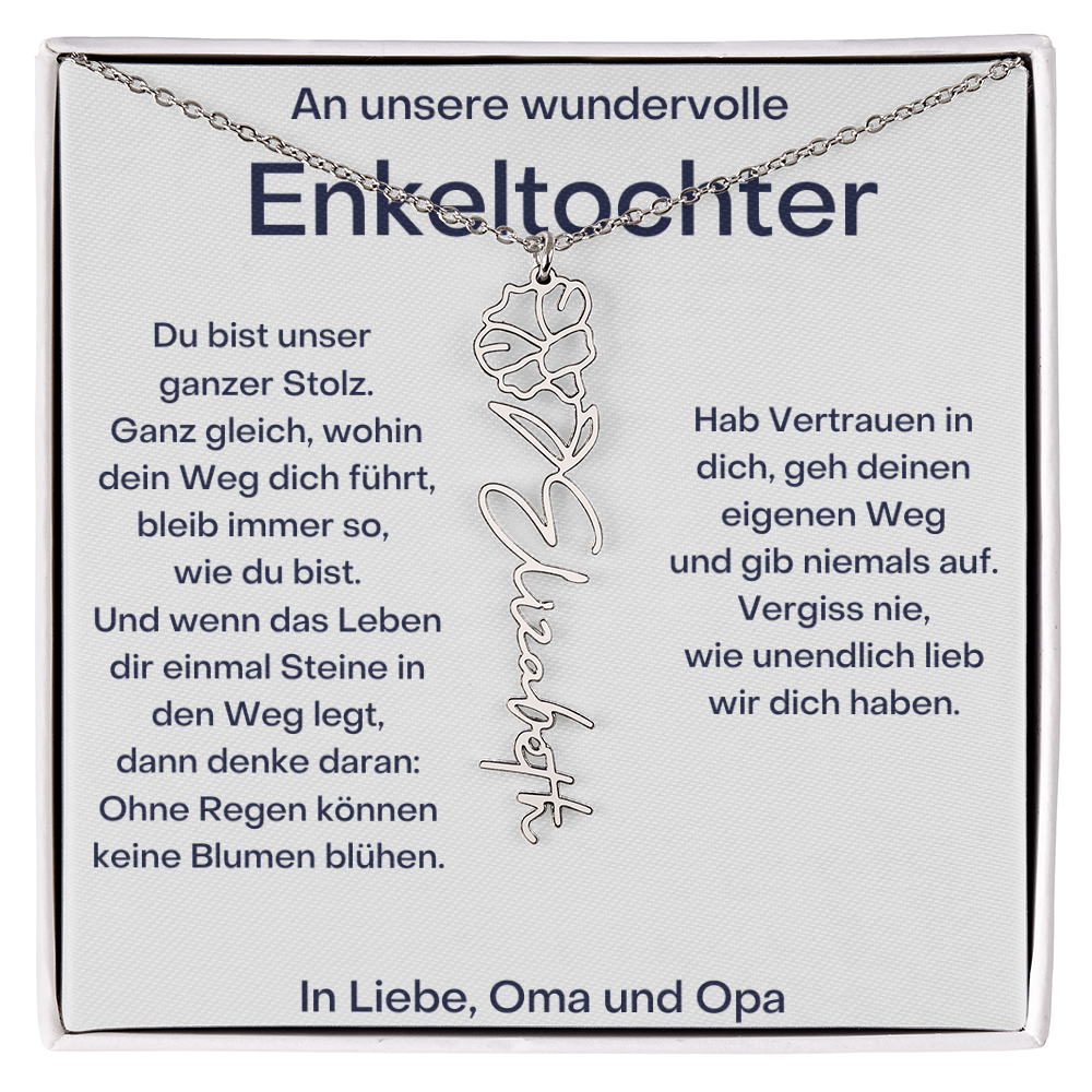Geburtsblumenkette Mit Namen – Von Oma Und Opa