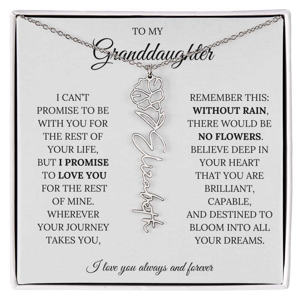 To My Granddaughter - You Are Destined To Bloom Into All Your Dreams - Flower Name Necklace