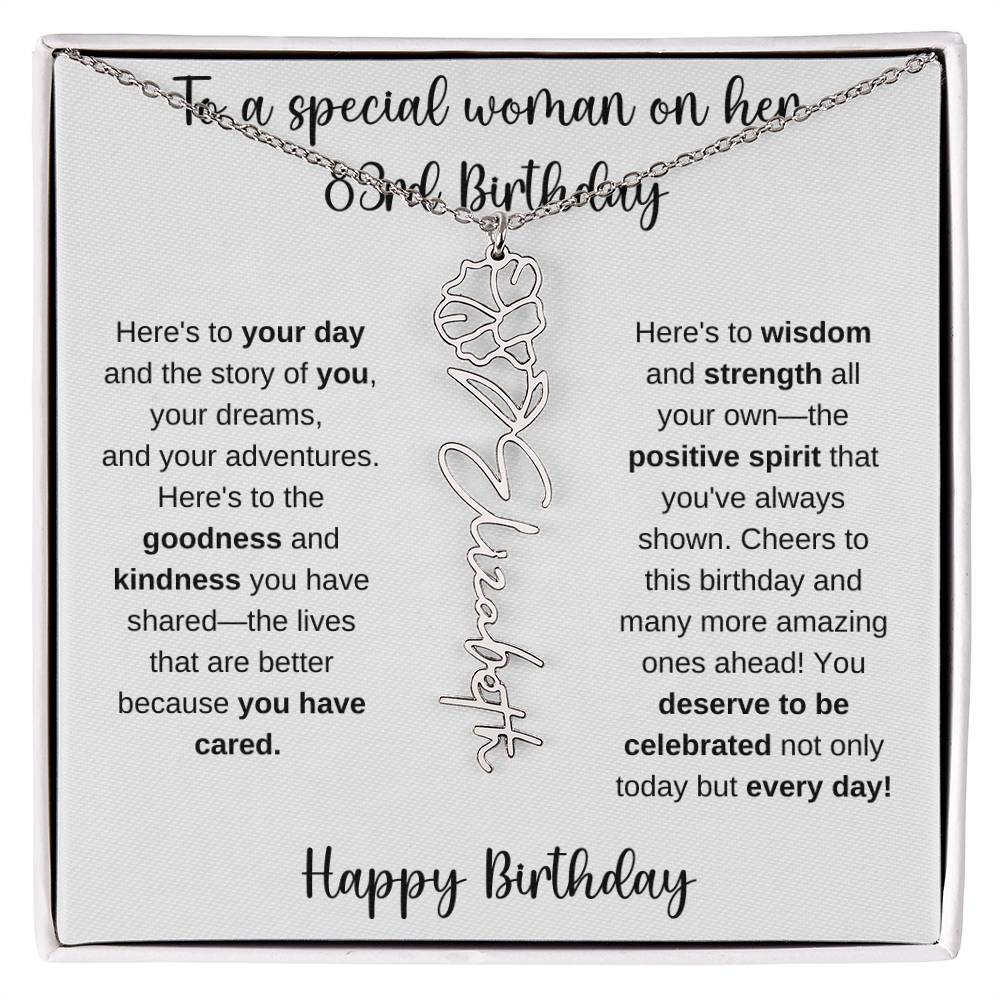 83rd Birthday - Flower Name Necklace