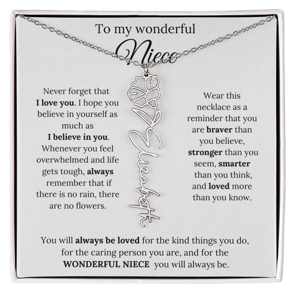 To My  Niece Birthmonth Flower Necklace 1