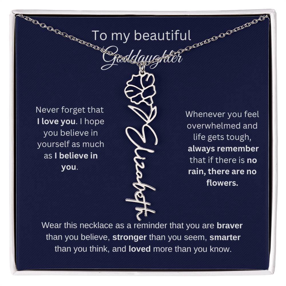 To My Beautiful Goddaughter Flower Necklace 1