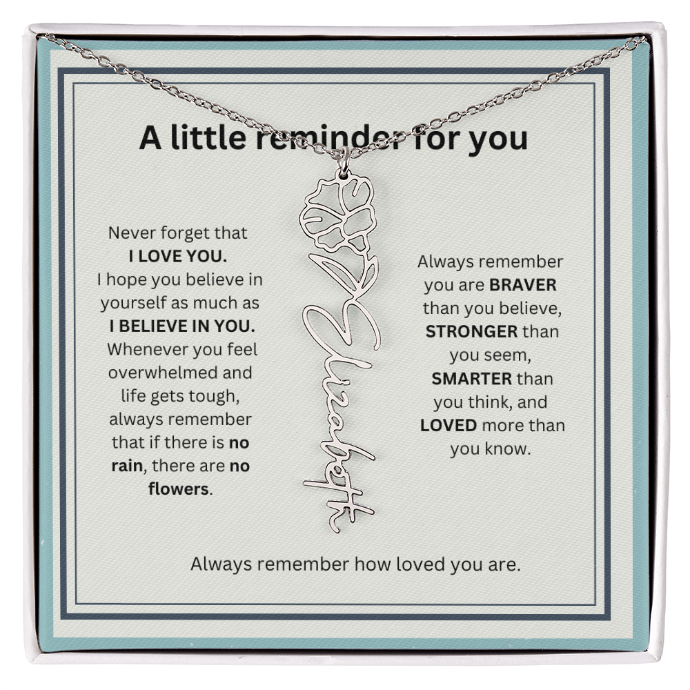 A Little Reminder Of You | Birth Flower Name Necklace