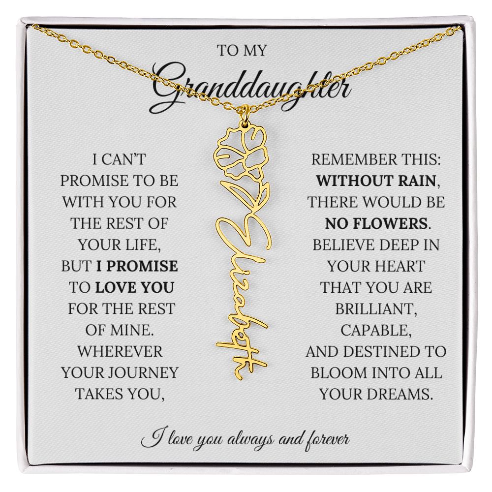 To My Granddaughter - You Are Destined To Bloom Into All Your Dreams - Flower Name Necklace