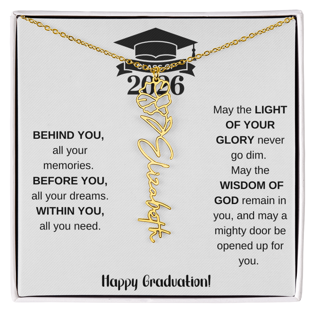 Class Of 2026 Personalized Graduation Gift Birth Month Flower Necklace