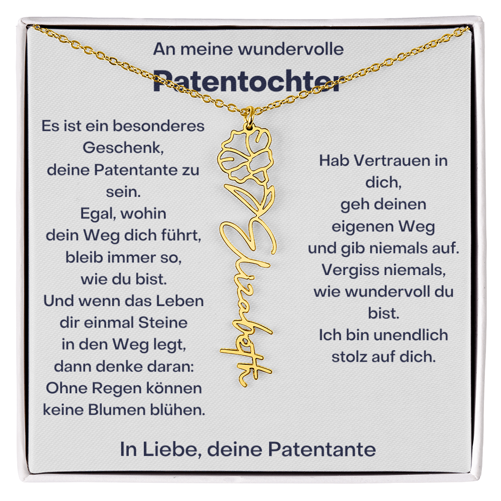 Personalisierte Geburtsblumen Kette Für Patentochter Geschenk von Patentante