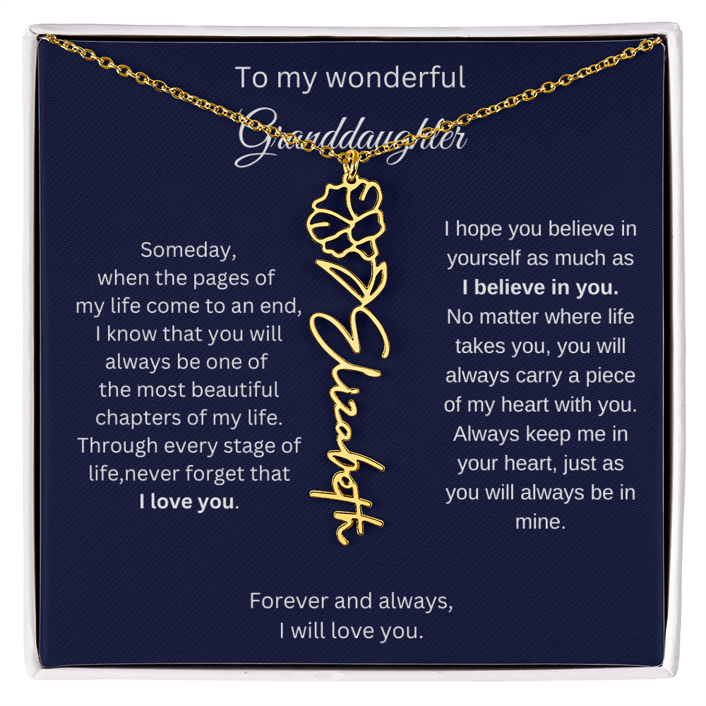 Meaningful Jewelry for Granddaughter - Birth Flower Name Necklace