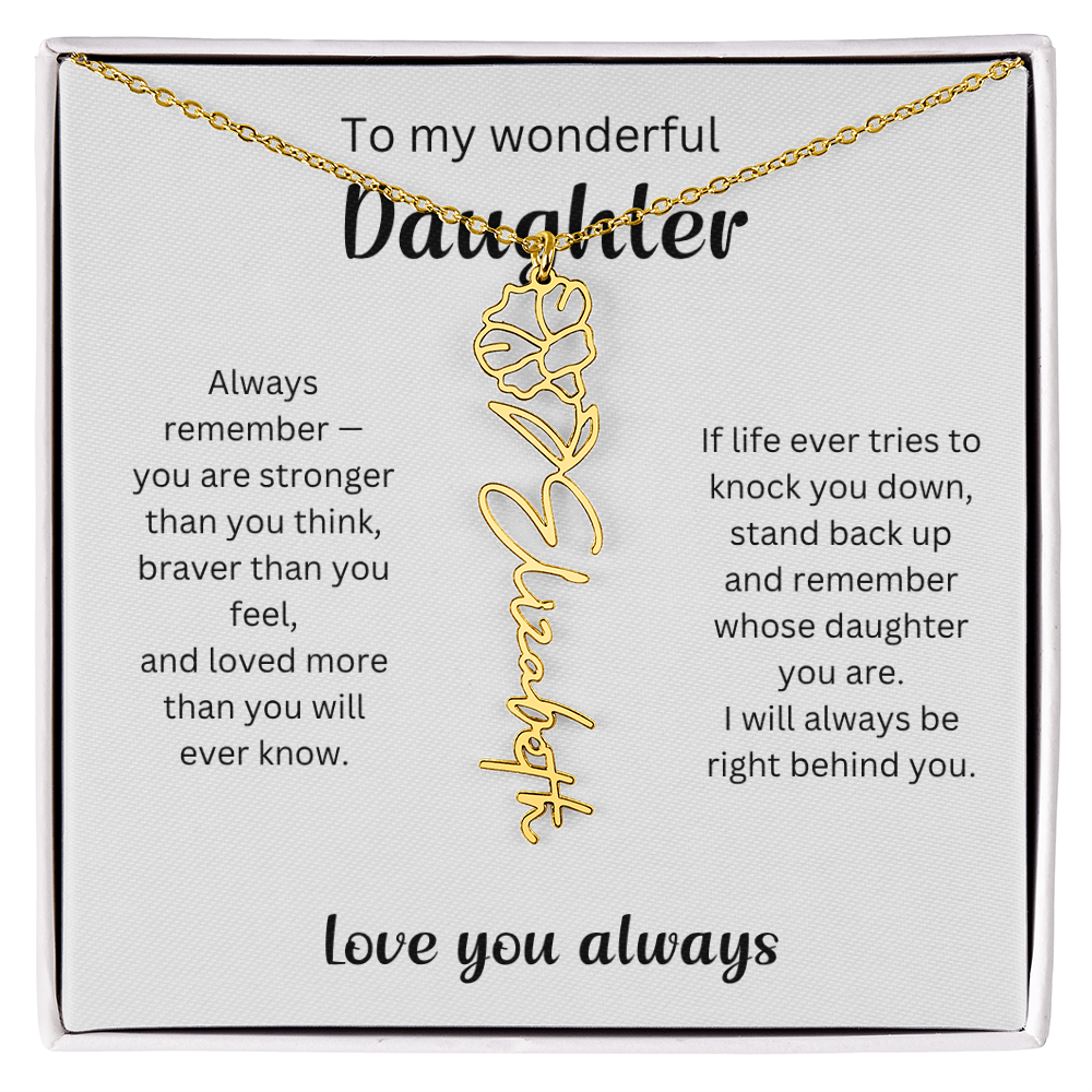 Emotional Gift for Daughter - Birth Flower Name Necklace 5
