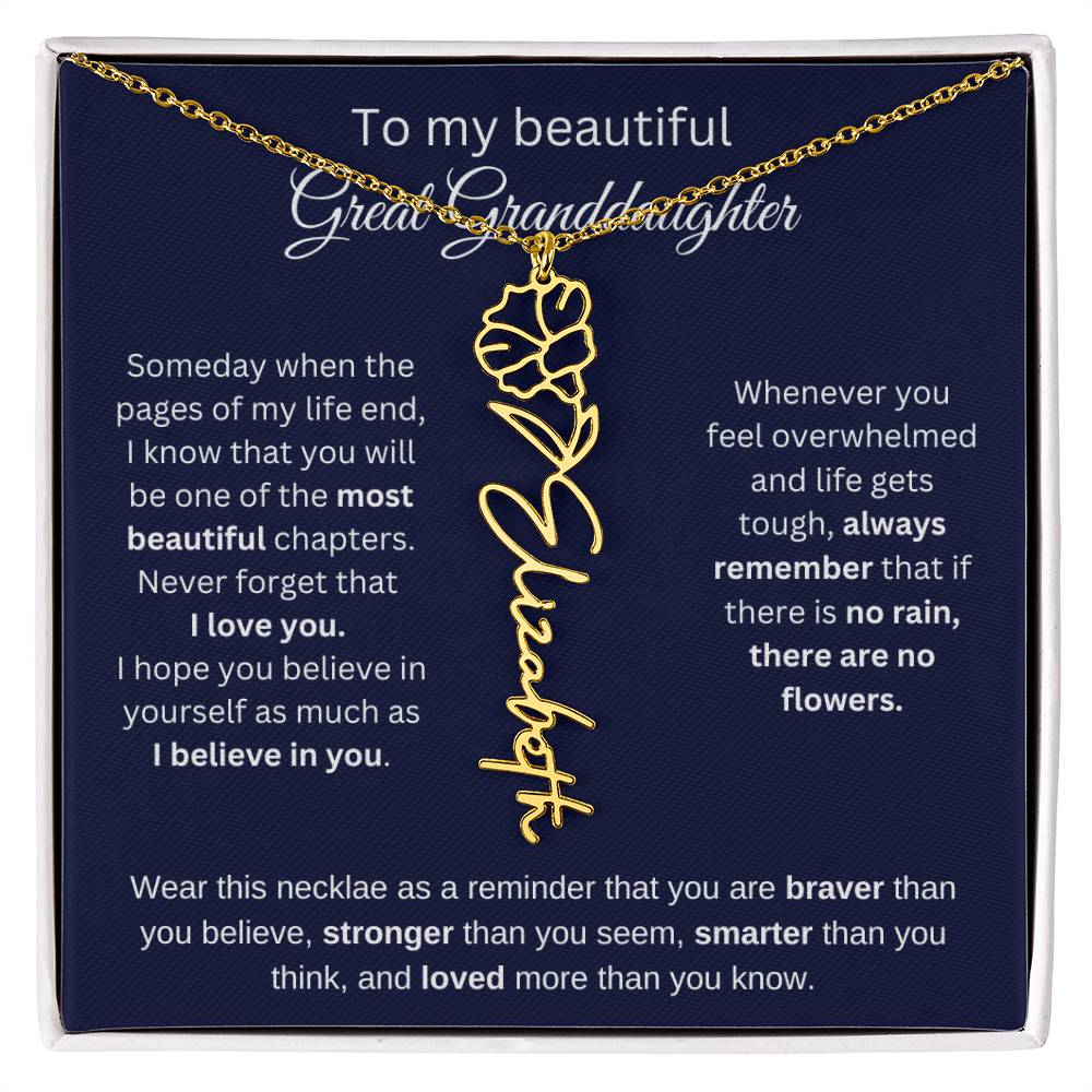 To My Beautiful Great Goddaughter Flower Necklace 2