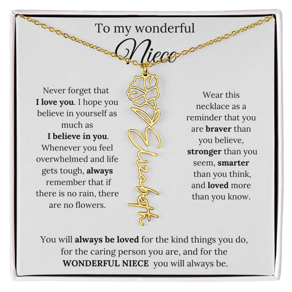 To My  Niece Birthmonth Flower Necklace 1