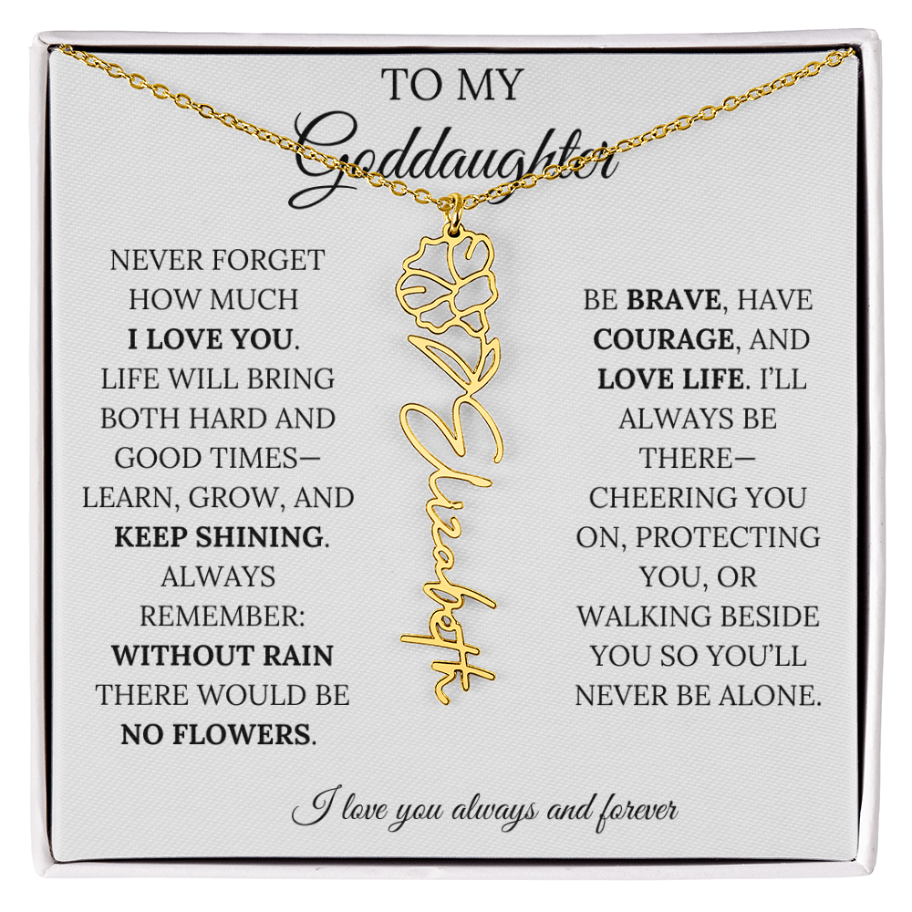 To My Goddaughter - Keepy Shining - Flower Name Necklace