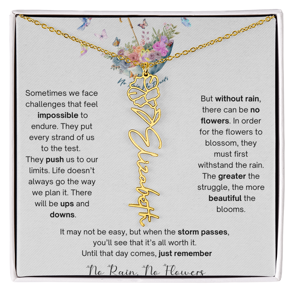 No Rain No Flowers 3 - Flower Name Necklace