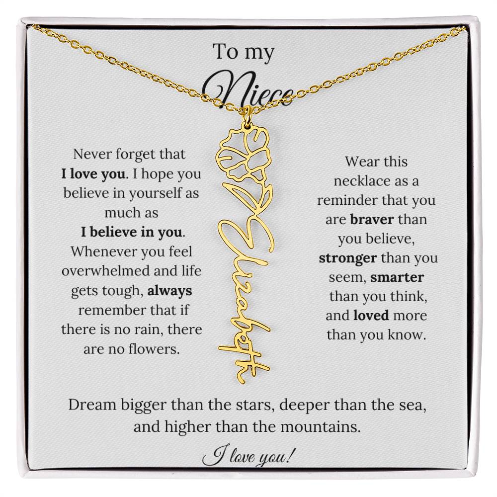 To My  Niece Birthmonth Flower Necklace 4