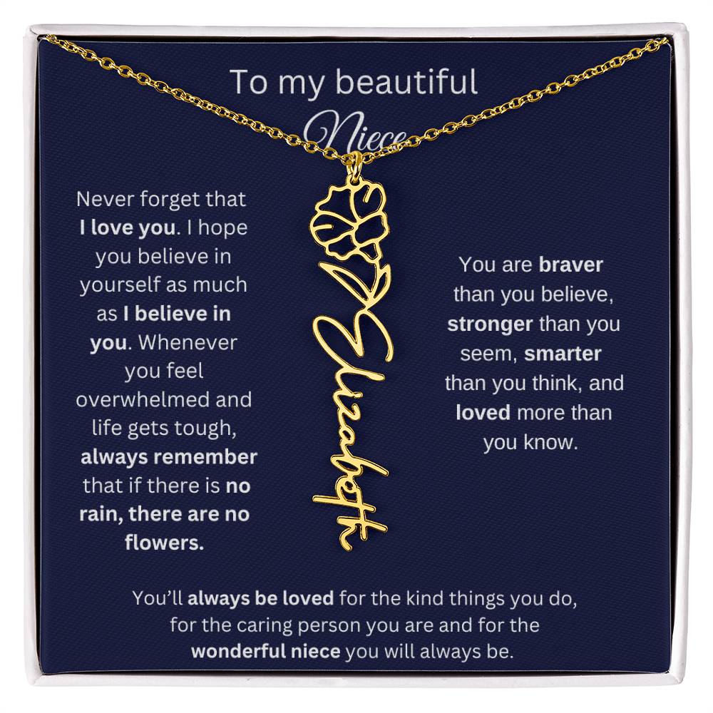 To My Beautiful Niece Flower Necklace 1