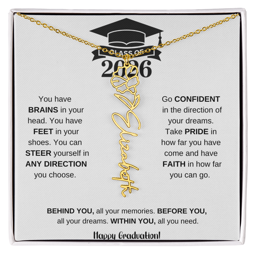 Personalized 2026 Graduation Gift Birth Month Flower Necklace
