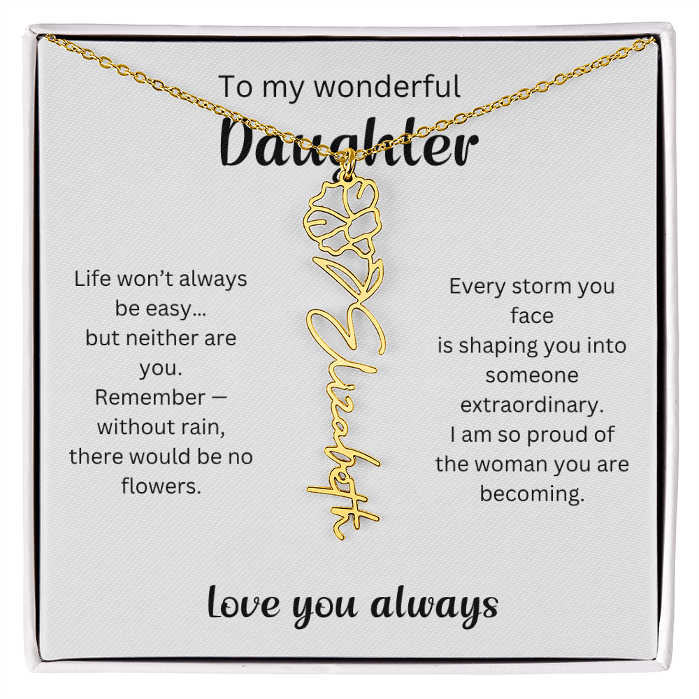 Emotional Gift for Daughter - Birth Flower Name Necklace 2