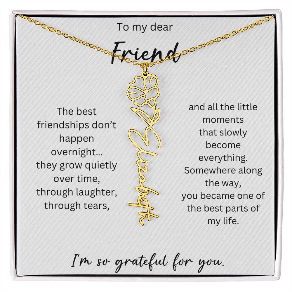 To My Dear Friend | Best Part Of My Life | Birth Flower Name Necklace
