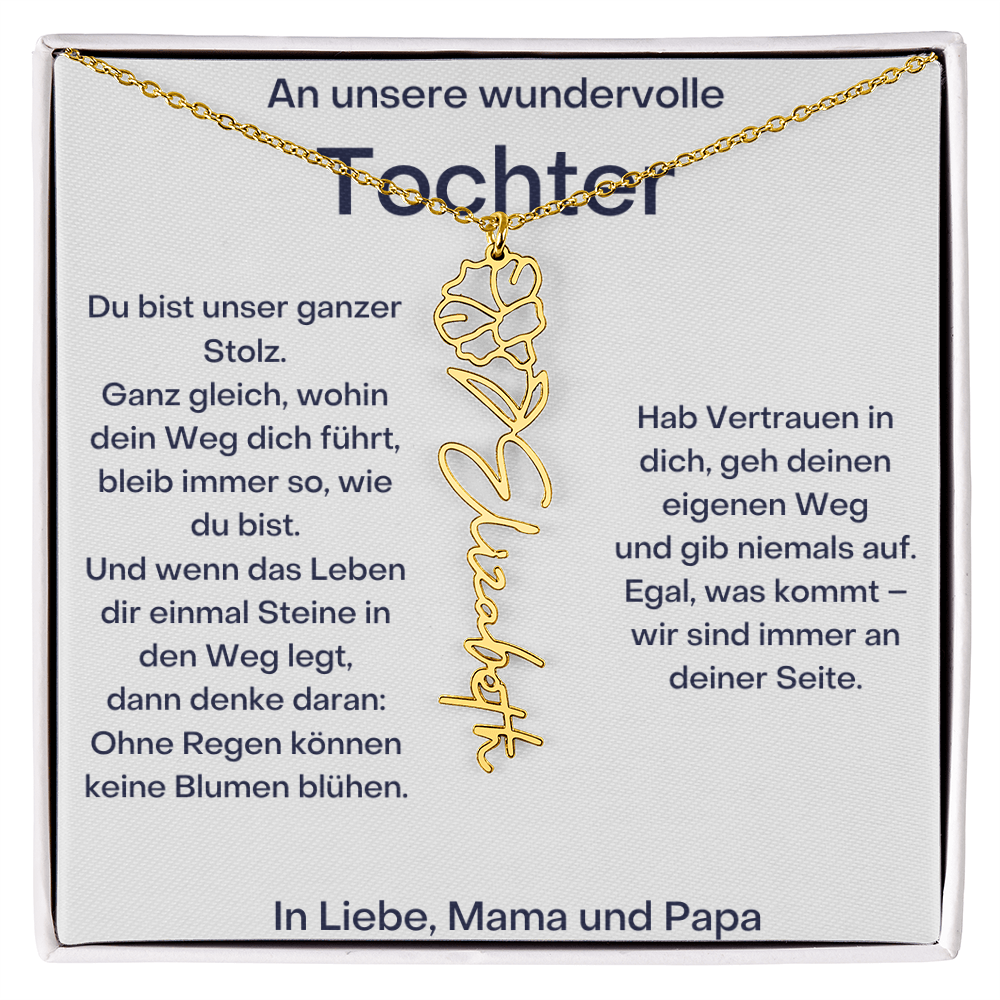 Personalisierte Namenskette Tochter Geschenk - Von Mama und Papa