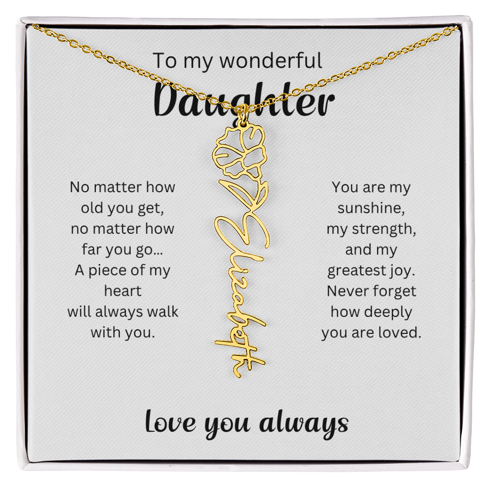 Emotional Gift for Daughter - Birth Flower Name Necklace 4