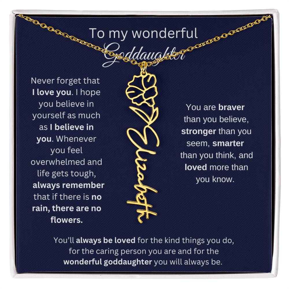 Always Remember That There's No Rain, There Are No Flowers  - Flower Name Necklace