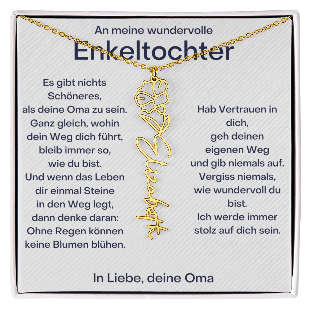 Personalisierte Geburtsblumenkette für Enkeltochter Von Oma