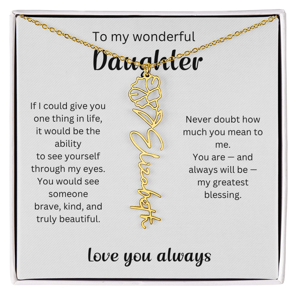 Emotional Gift for Daughter - Birth Flower Name Necklace 3
