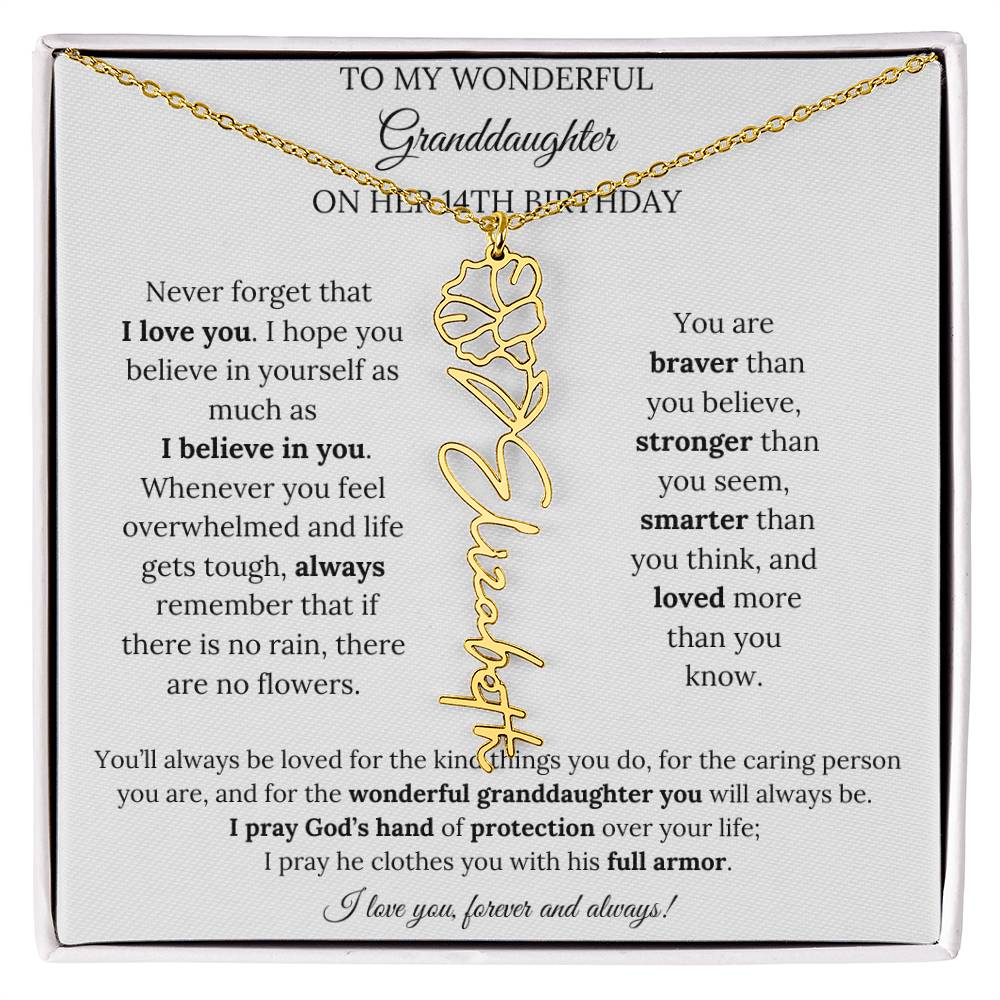 To My Wonderful Granddaughter On Her 14th Birthday - I Love You Forever & Always