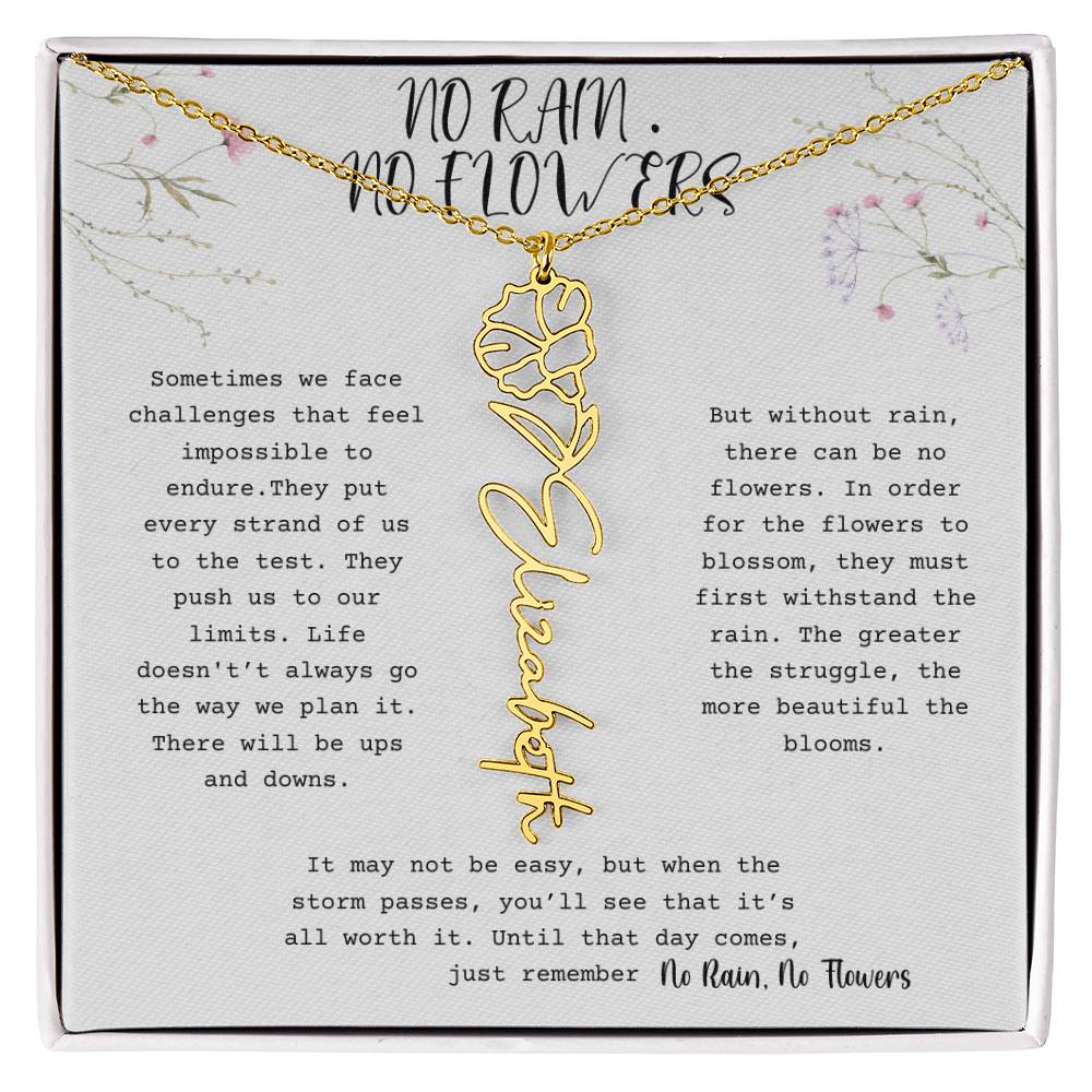 No Rain, No Flowers - Flower Name Necklace 1