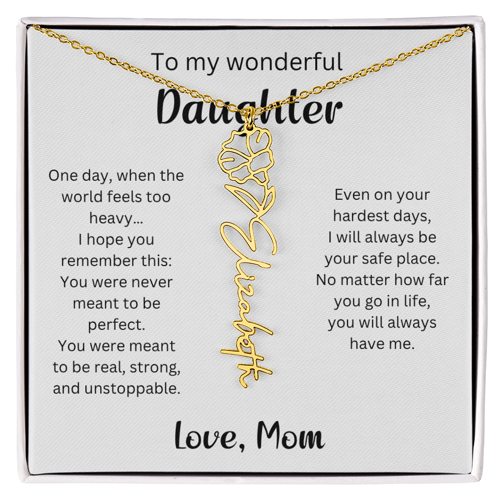 Emotional Gift for Daughter - Birth Flower Name Necklace