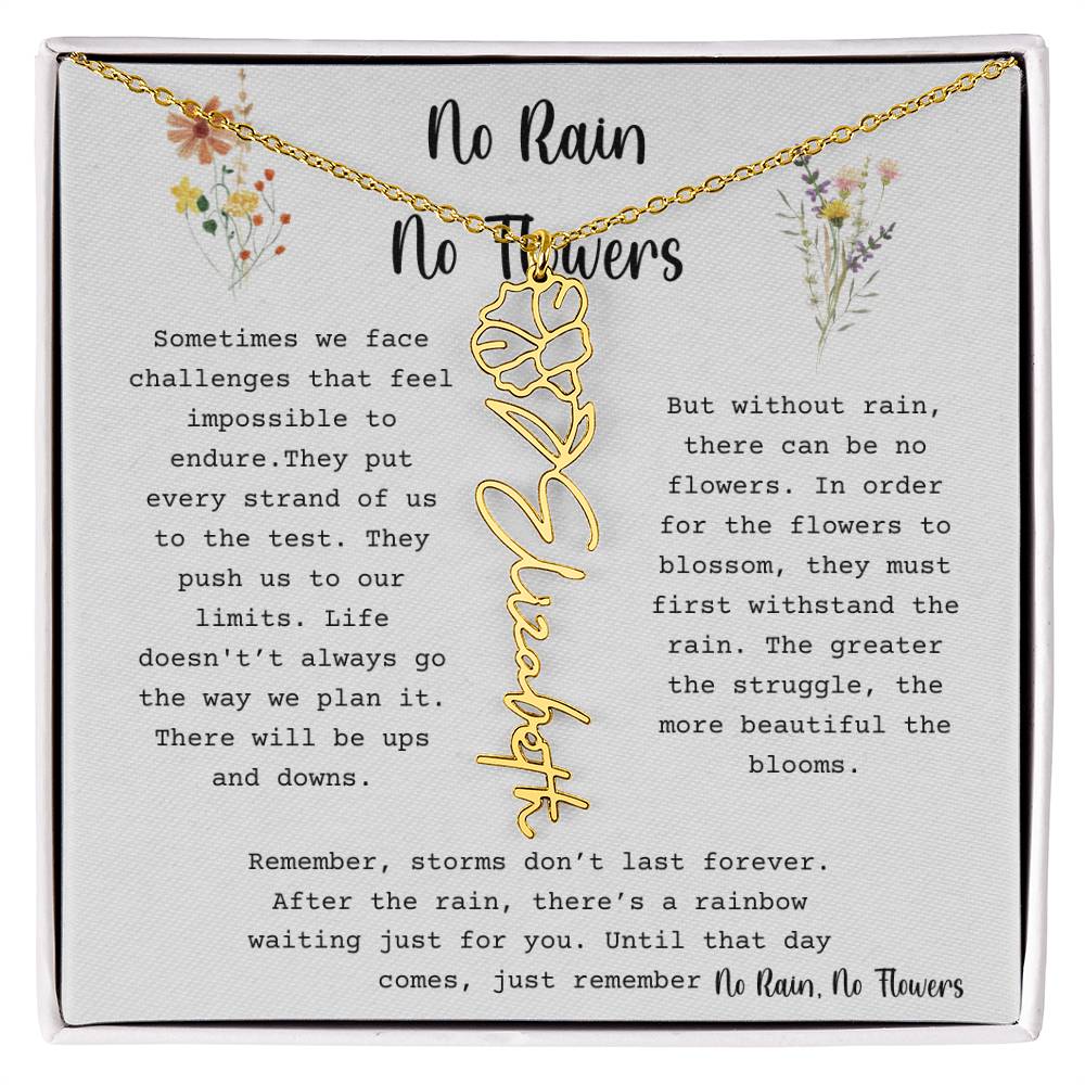 No Rain, No Flowers - Flower Name Necklace 3