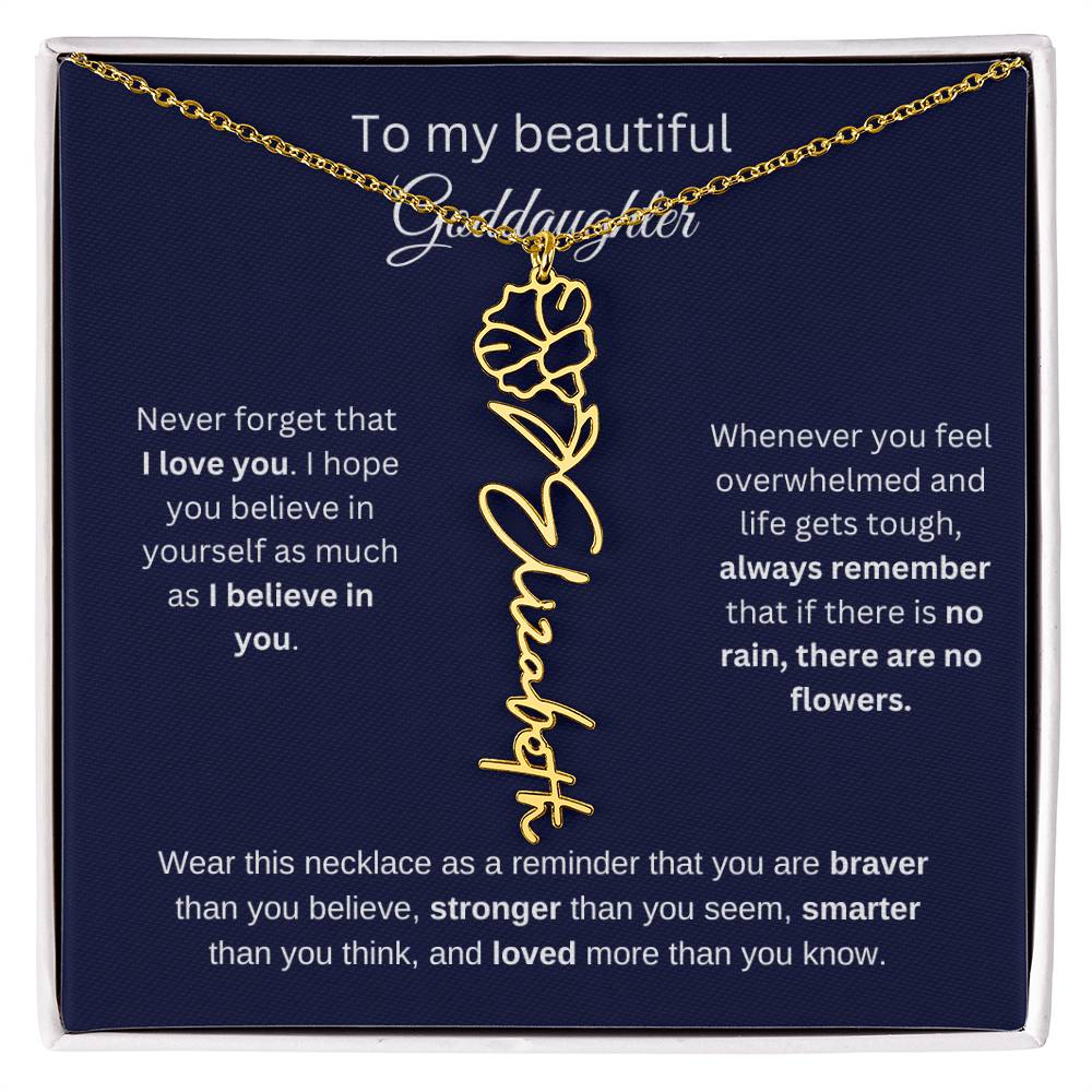 To My Beautiful Goddaughter Flower Necklace 1